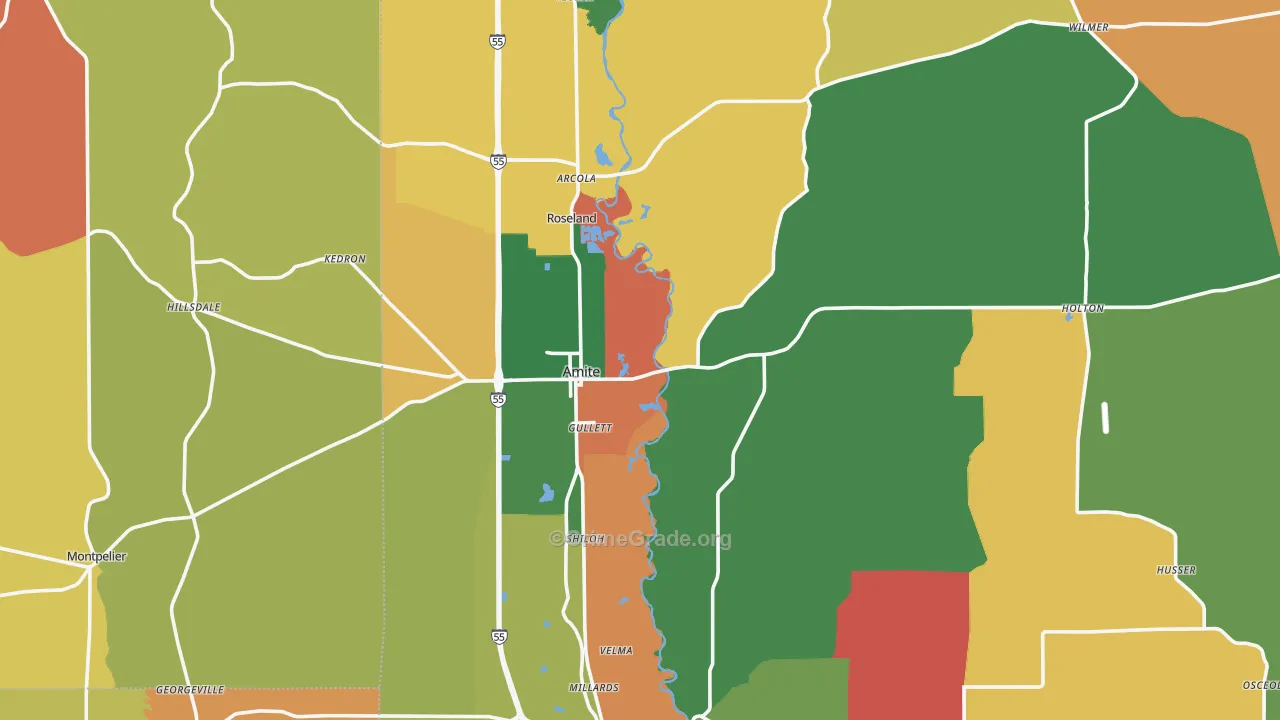 70422, LA Map of Theft Rates
