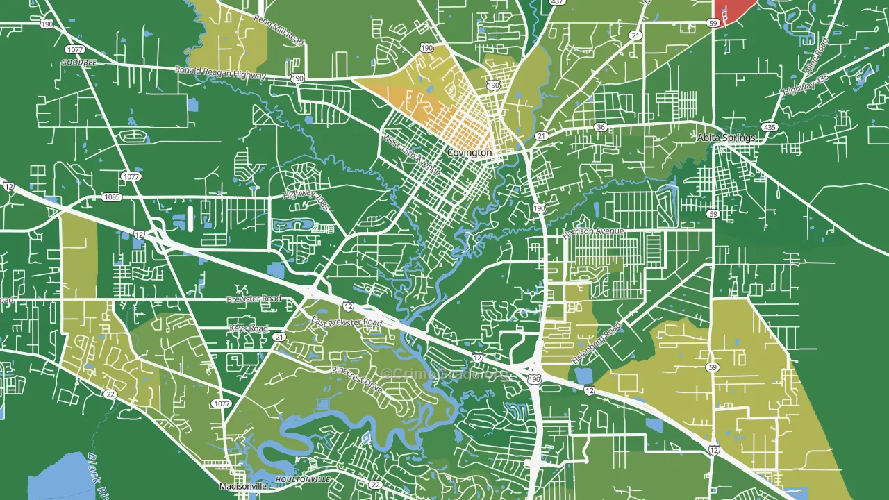 70433, LA Map of Theft Rates