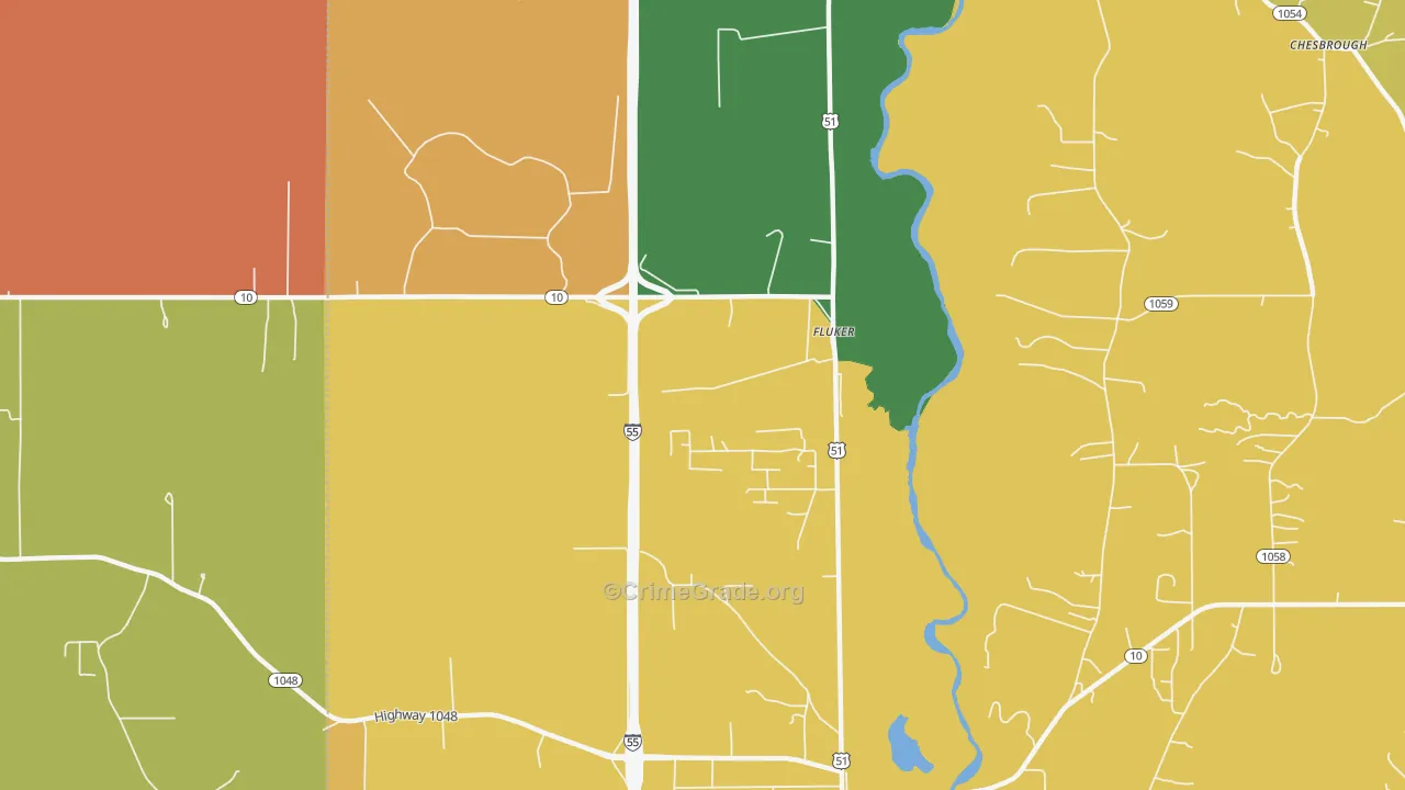 70436, LA Map of Theft Rates