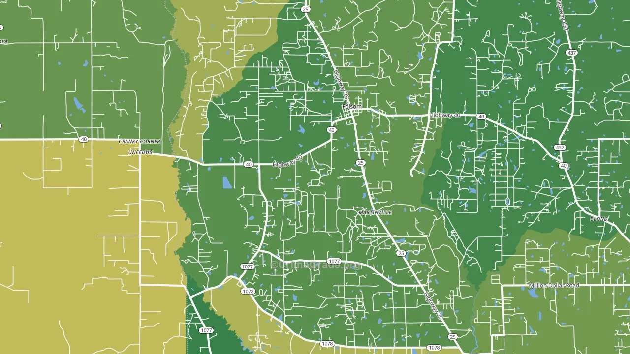 70437, LA Map of Theft Rates