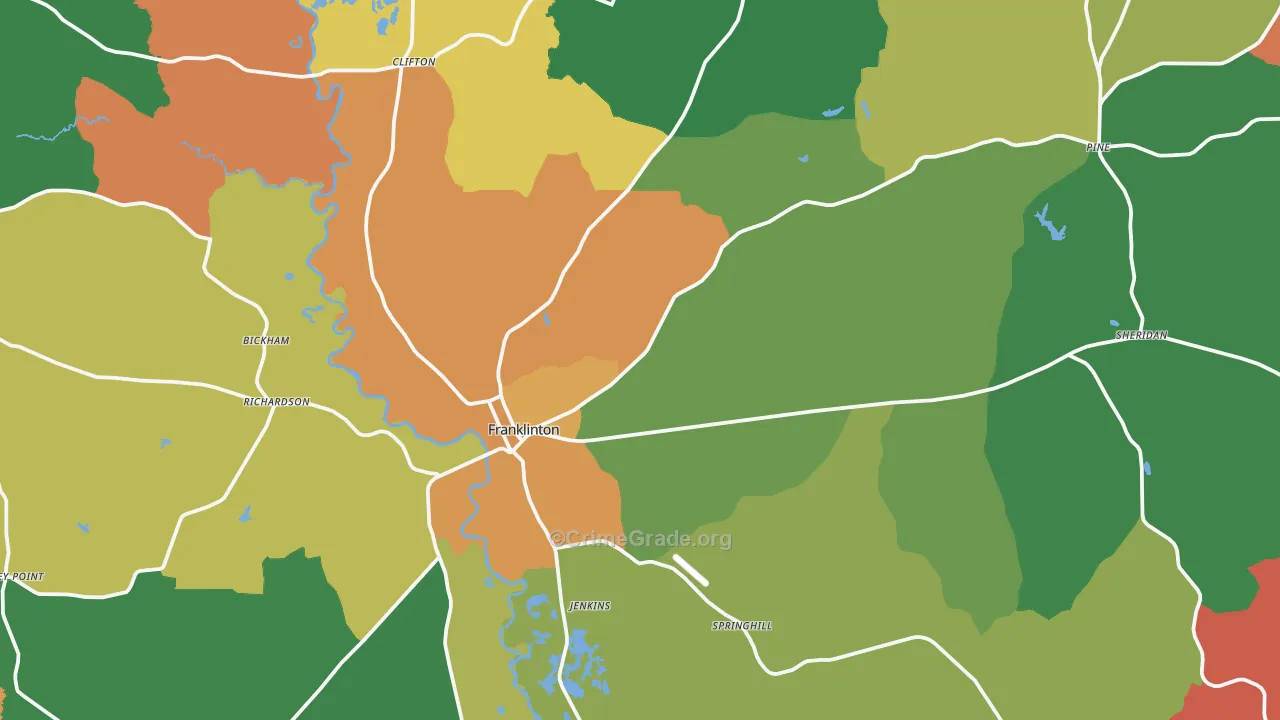 70438, LA Map of Theft Rates
