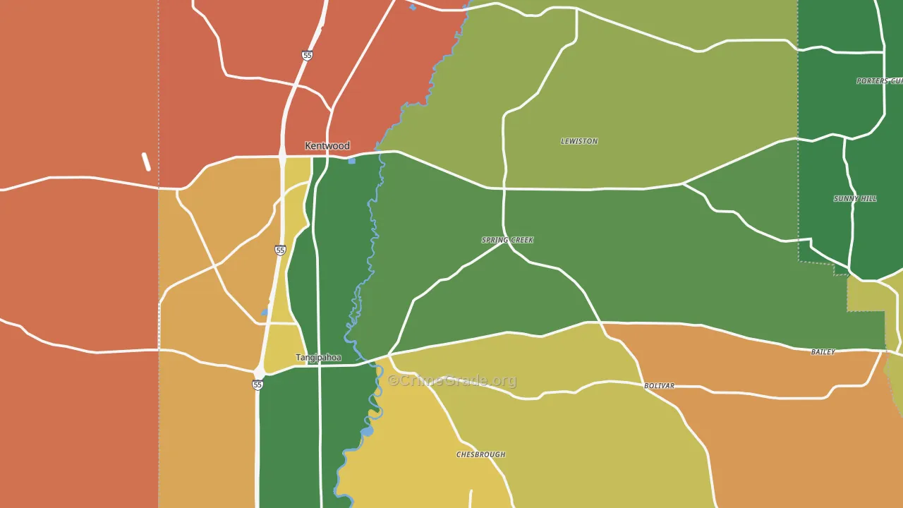 70444, LA Map of Theft Rates