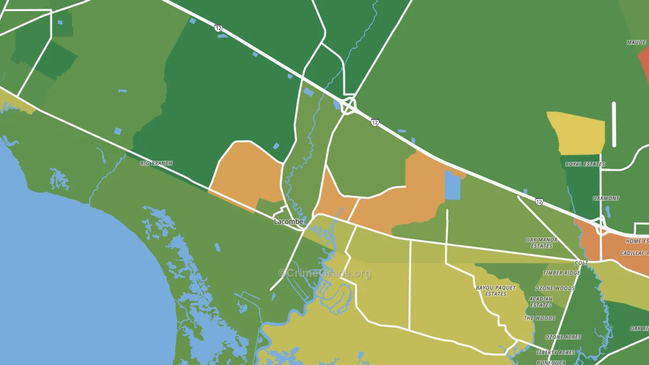 70445, LA Map of Theft Rates