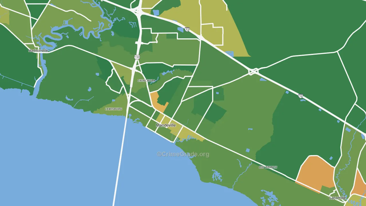 70448, LA Map of Theft Rates