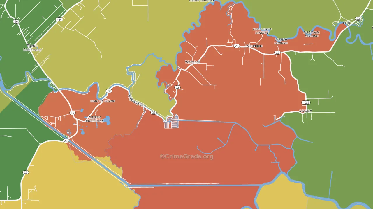 70449, LA Map of Theft Rates