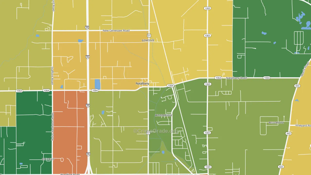 70451, LA Map of Theft Rates