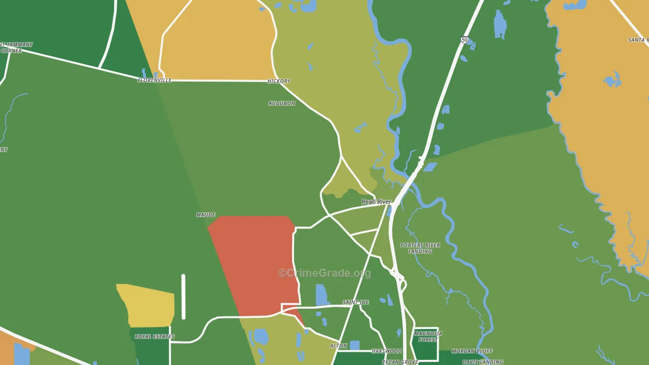 70452, LA Map of Theft Rates