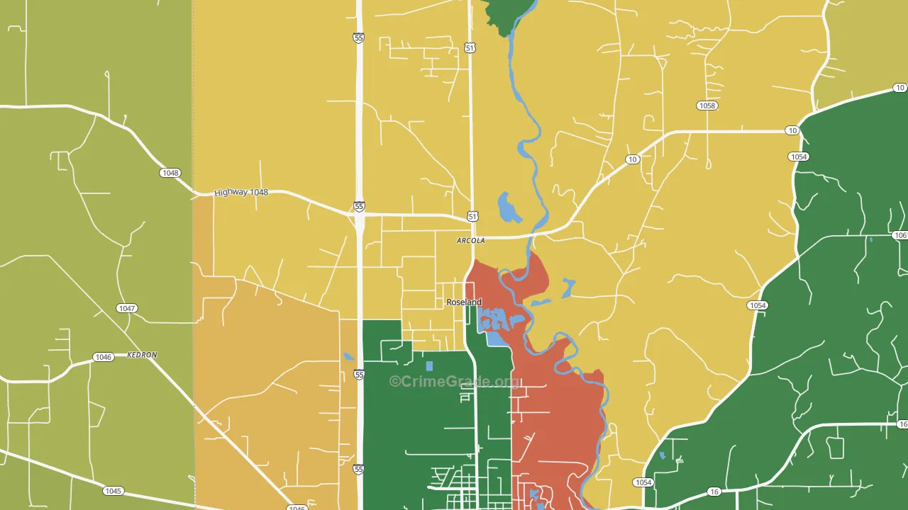 70456, LA Map of Theft Rates