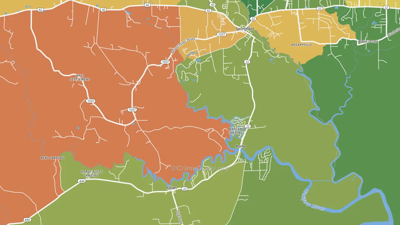 70462, LA Map of Theft Rates