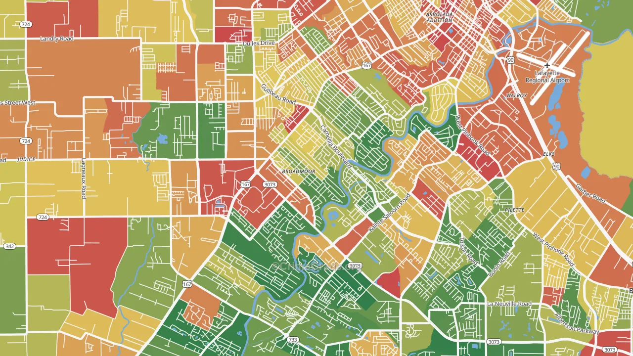 70503, LA Map of Theft Rates