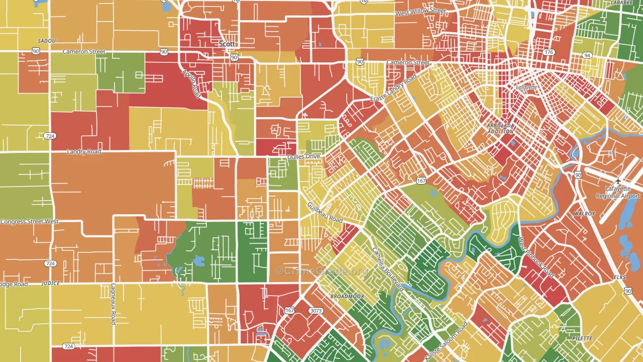 70506, LA Map of Theft Rates