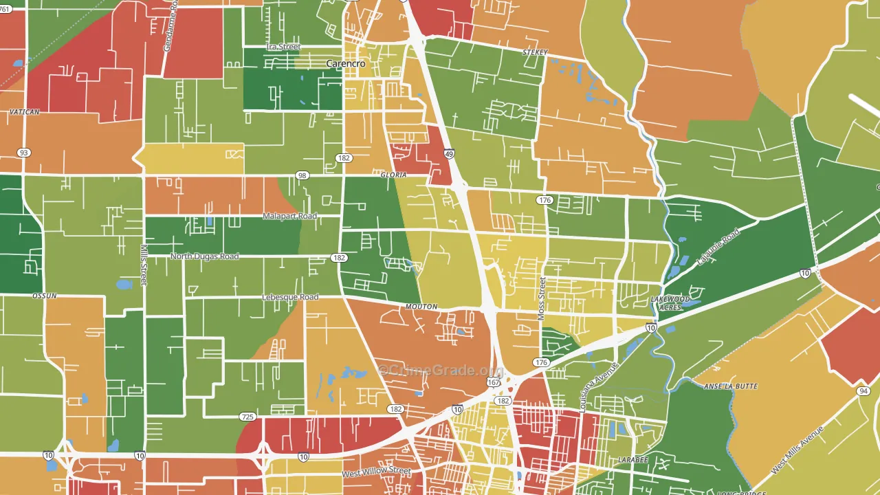 70507, LA Map of Theft Rates