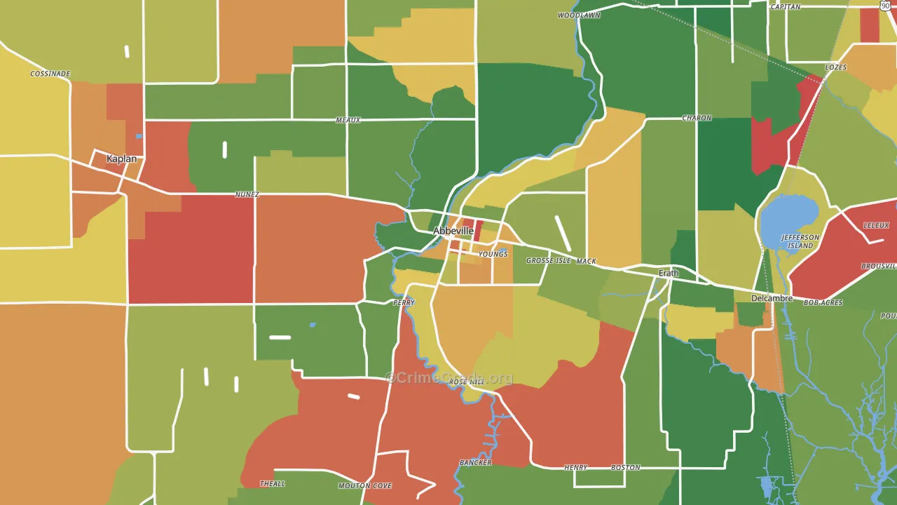 70510, LA Map of Theft Rates