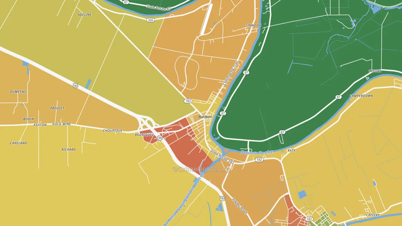 70514, LA Map of Theft Rates