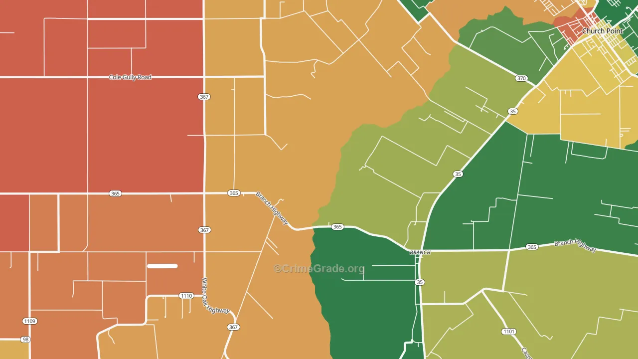 70516, LA Map of Theft Rates