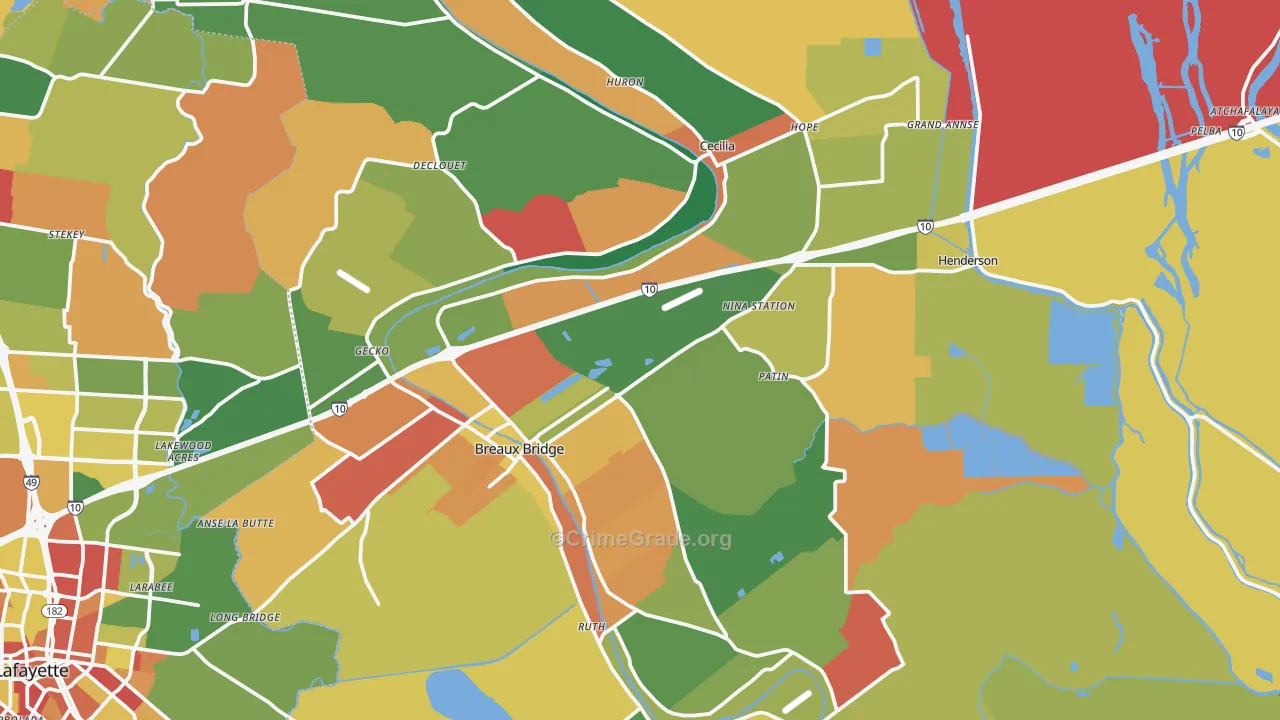 70517, LA Map of Theft Rates