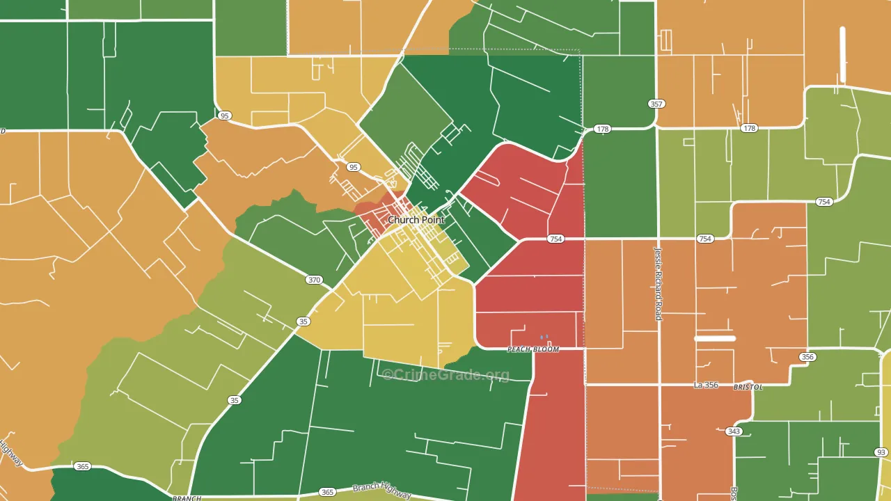 70525, LA Map of Theft Rates