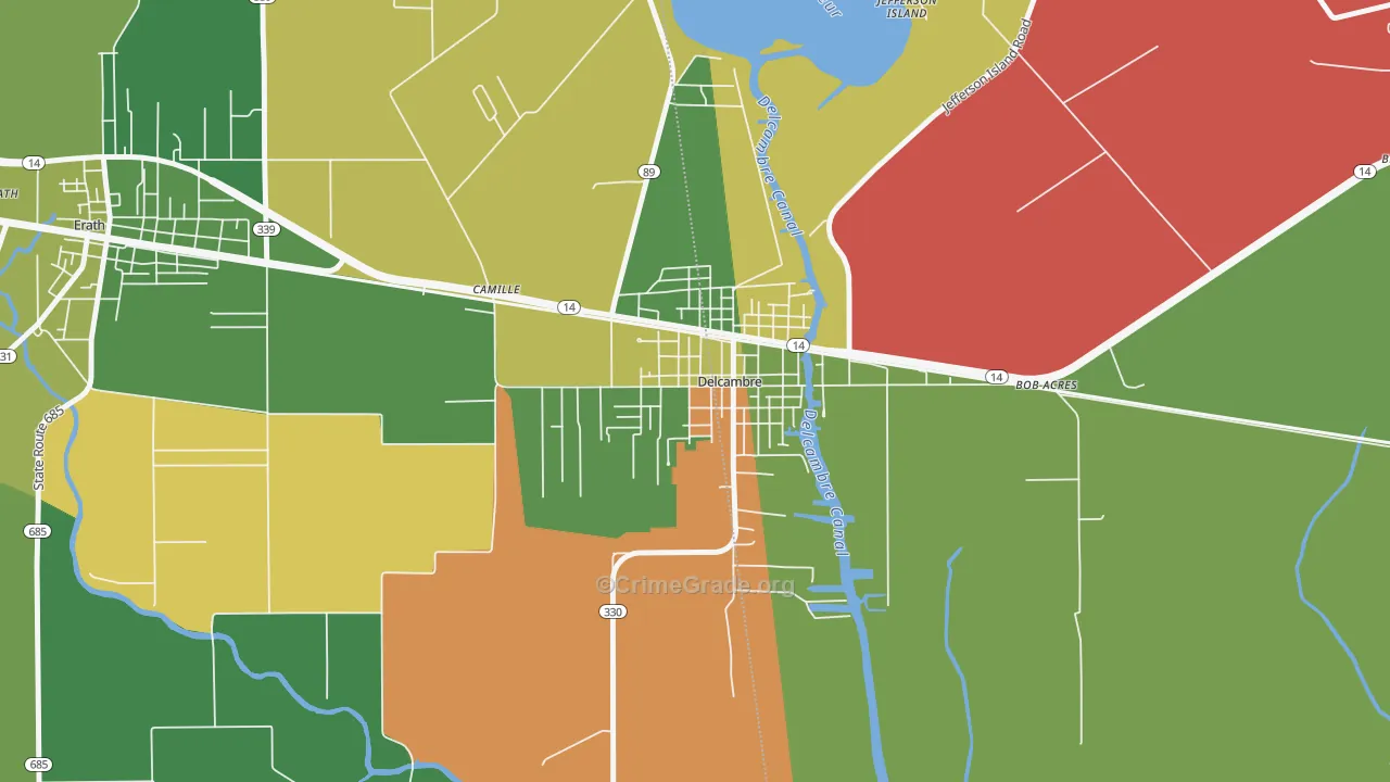 70528, LA Map of Theft Rates