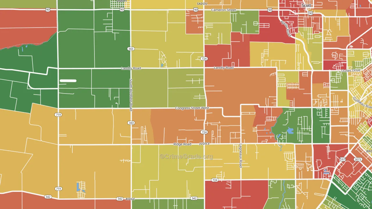 70529, LA Map of Theft Rates