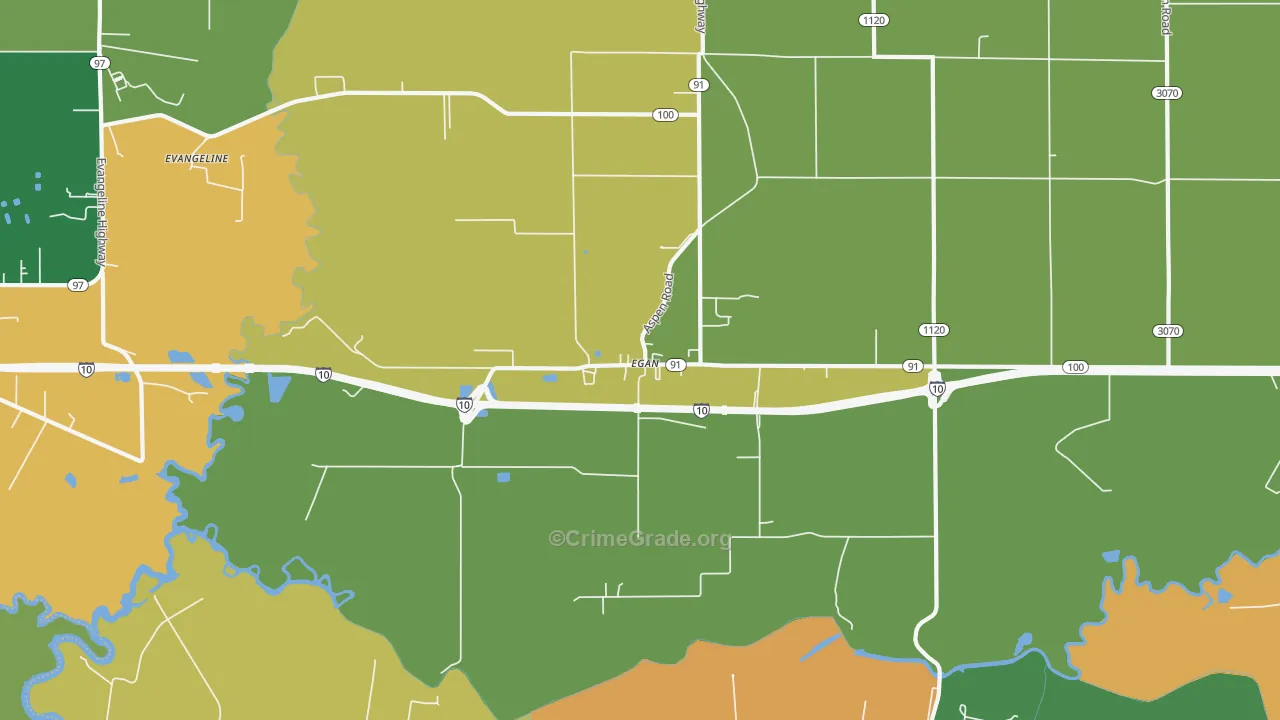 70531, LA Map of Theft Rates