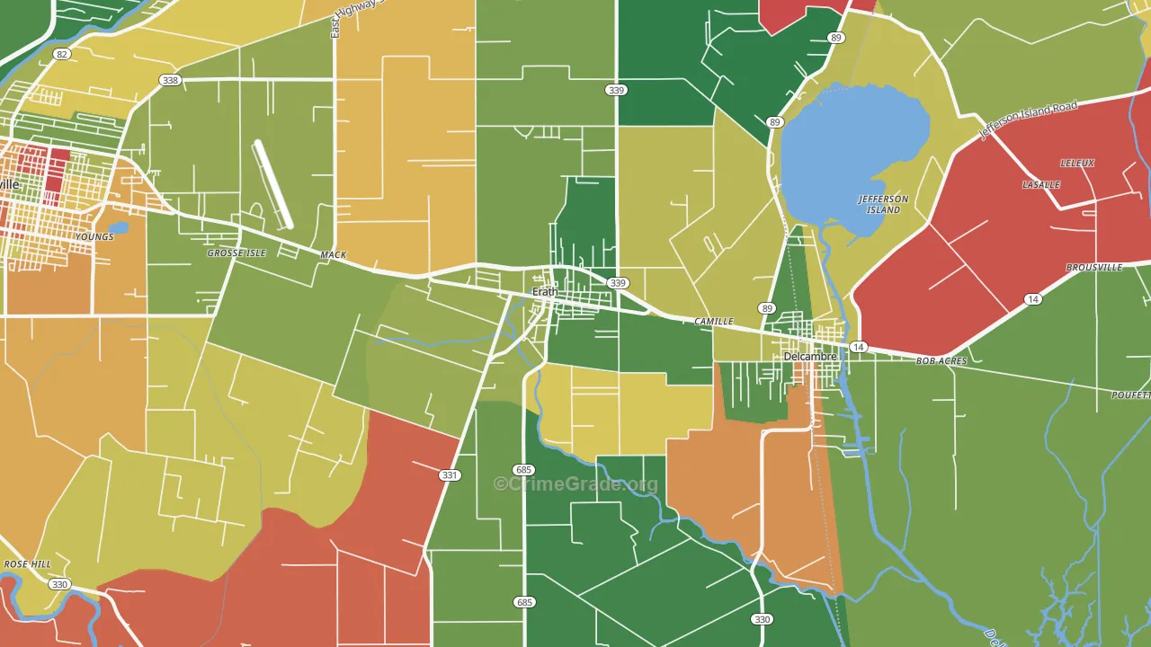 70533, LA Map of Theft Rates
