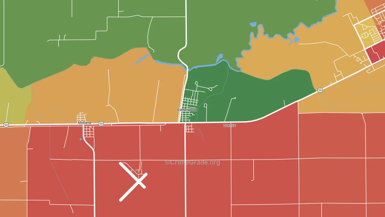 70534, LA Map of Theft Rates