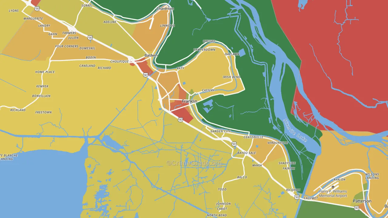 70538, LA Map of Theft Rates