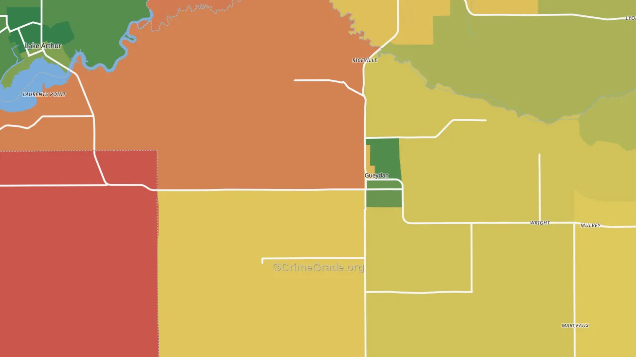 70542, LA Map of Theft Rates