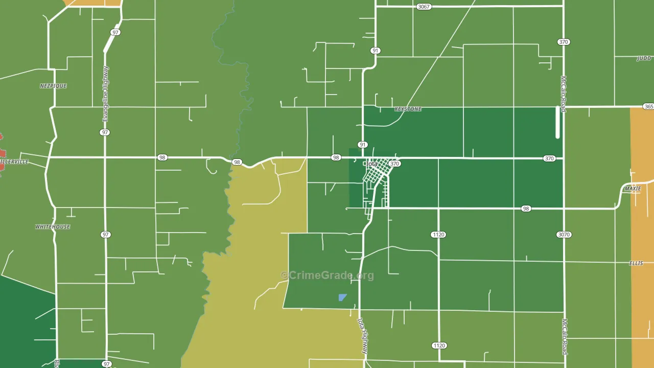 70543, LA Map of Theft Rates