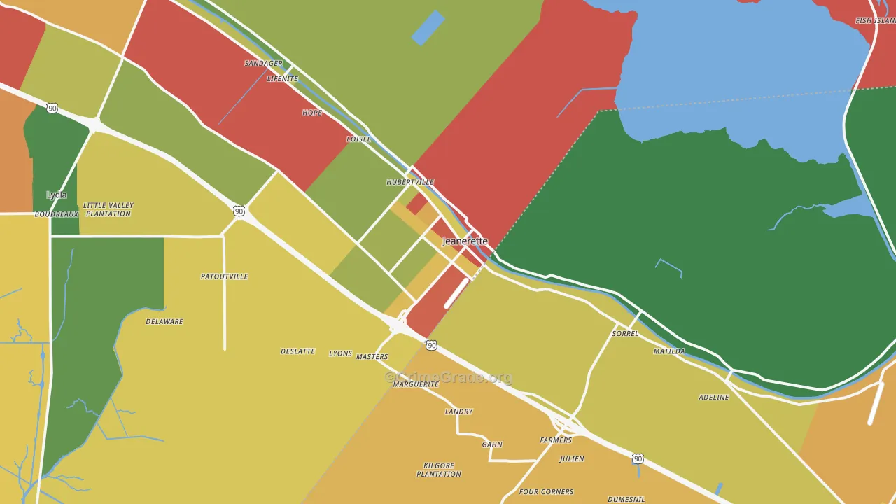 70544, LA Map of Theft Rates
