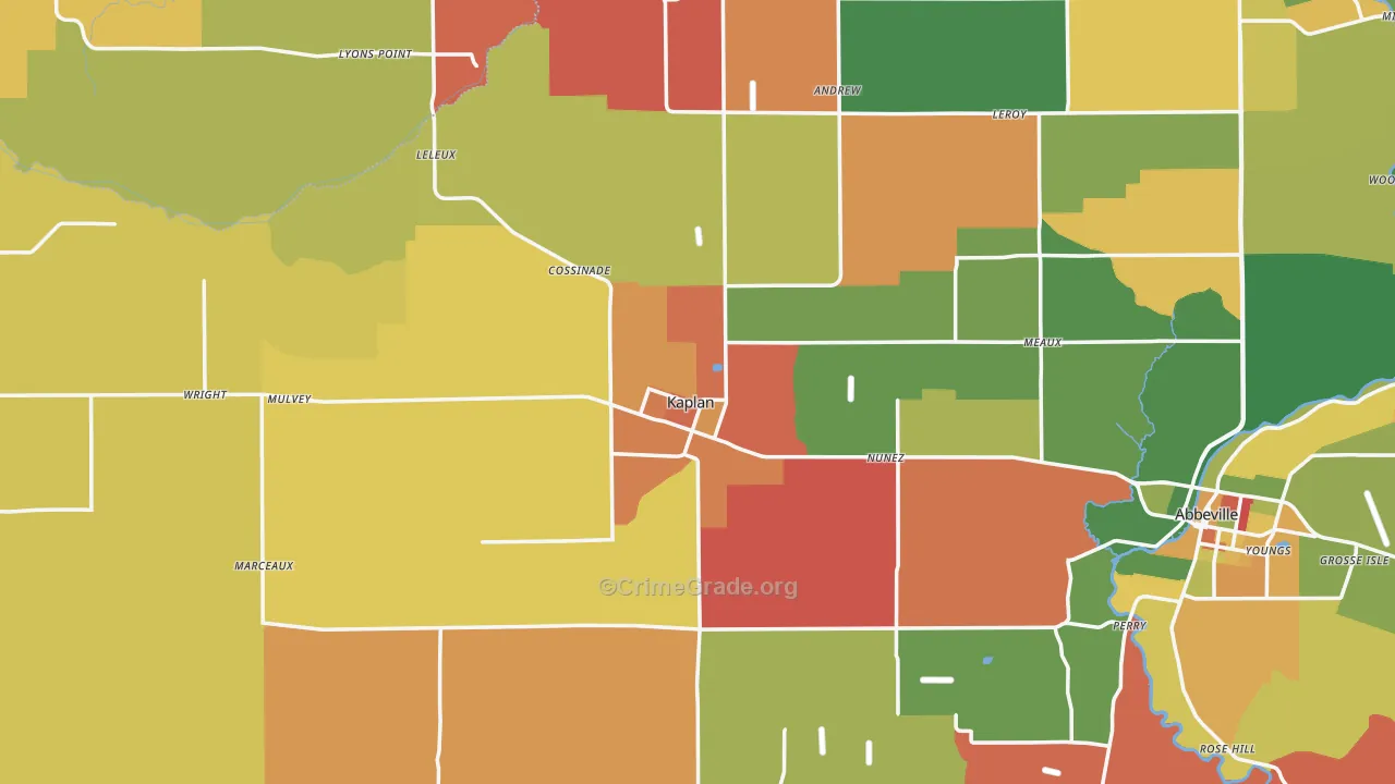 70548, LA Map of Theft Rates
