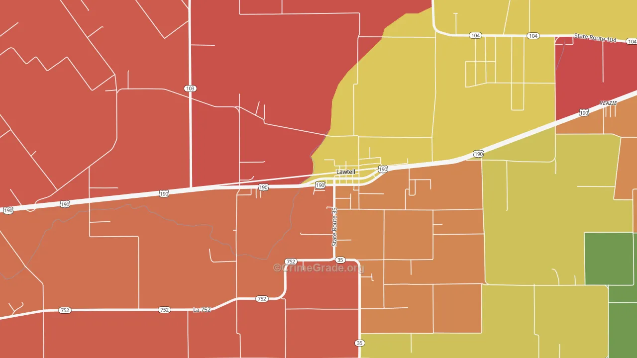 70550, LA Map of Theft Rates
