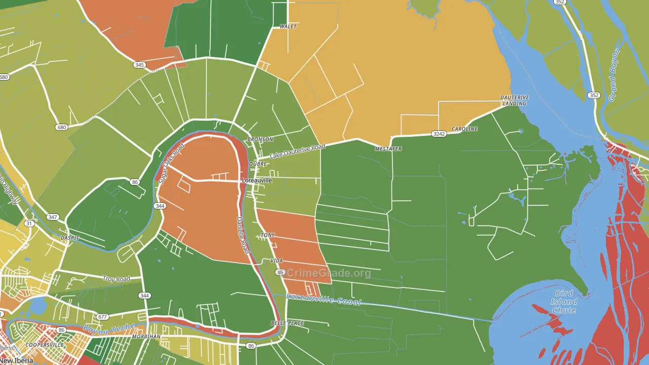70552, LA Map of Theft Rates