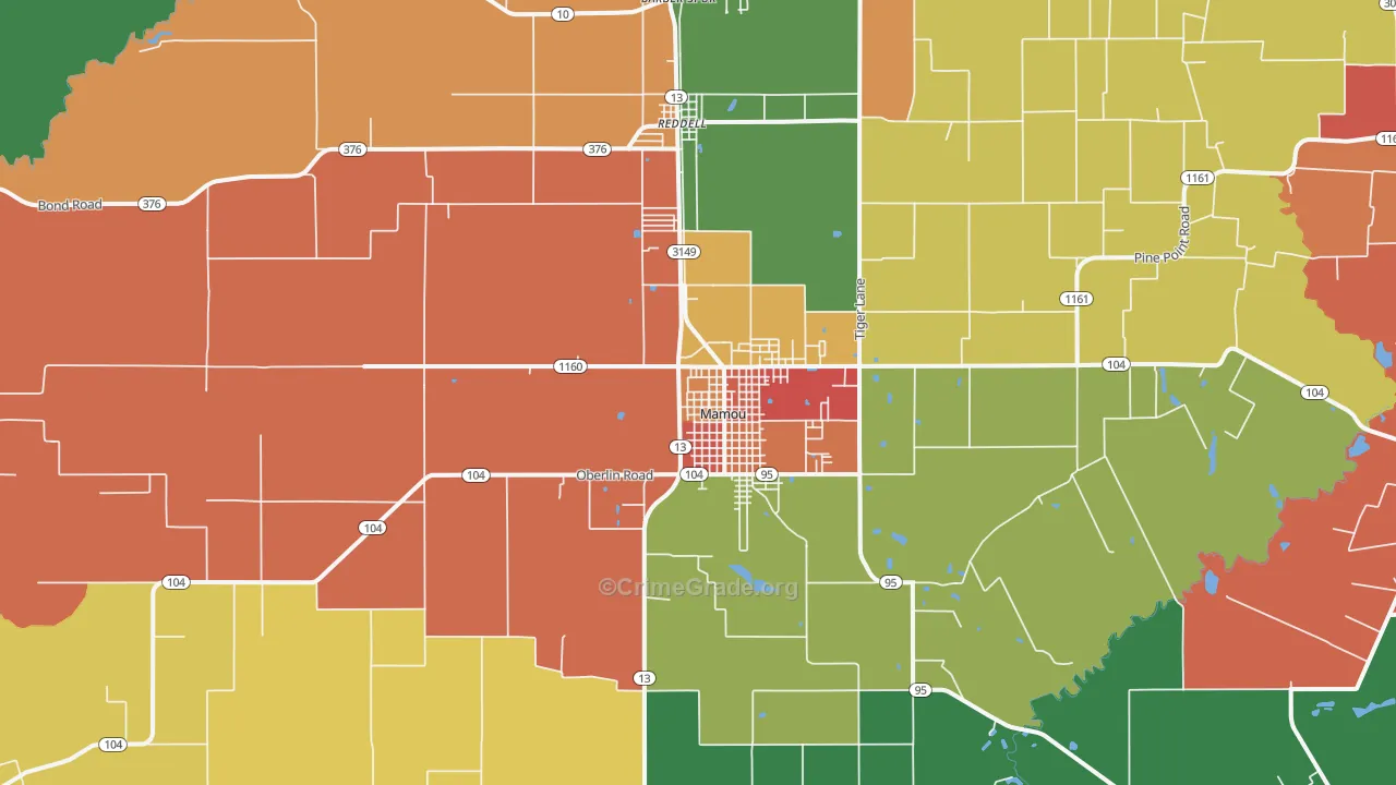 70554, LA Map of Theft Rates
