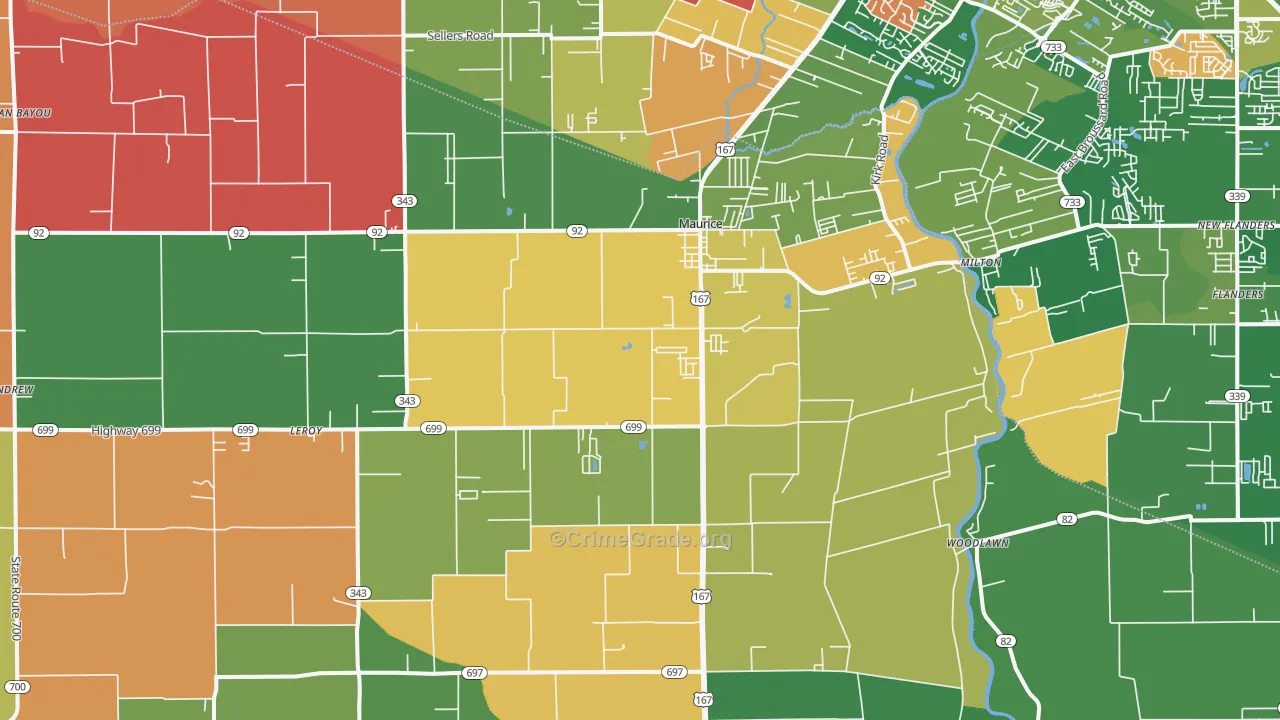 70555, LA Map of Theft Rates