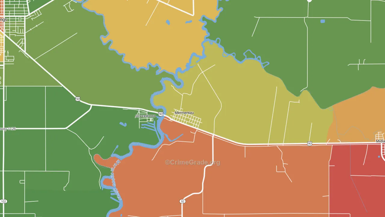 70556, LA Map of Theft Rates