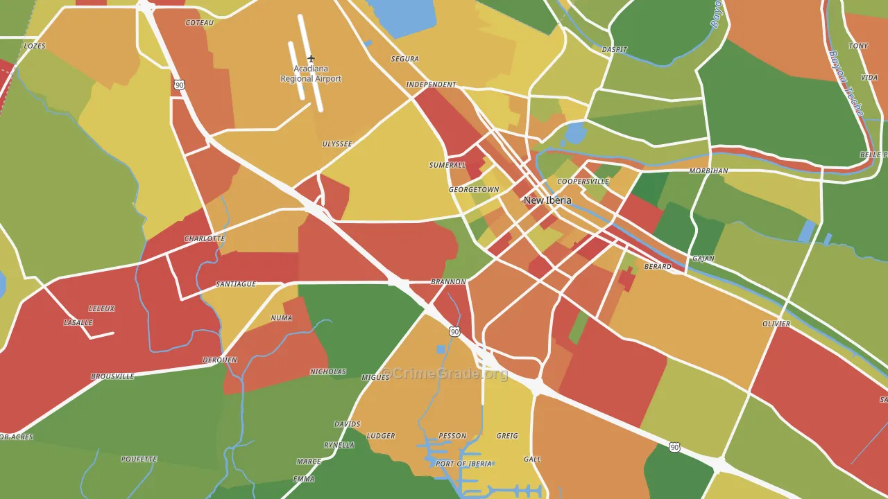 70560, LA Map of Theft Rates