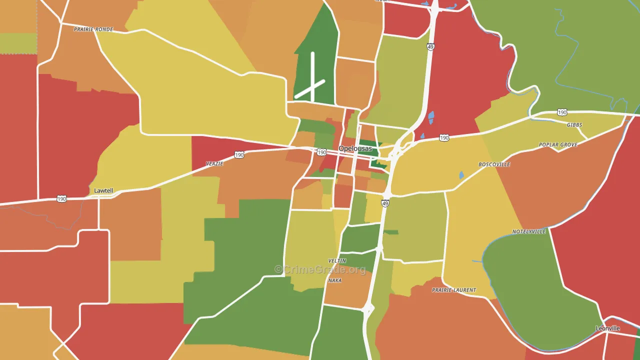 70570, LA Map of Theft Rates