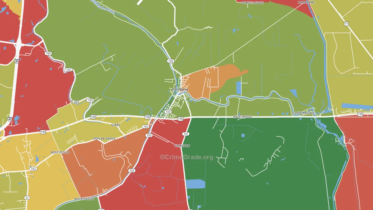 70577, LA Map of Theft Rates