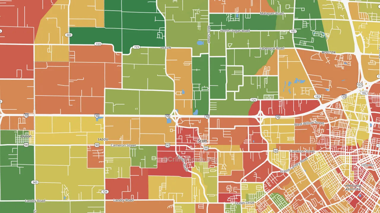 70583, LA Map of Theft Rates