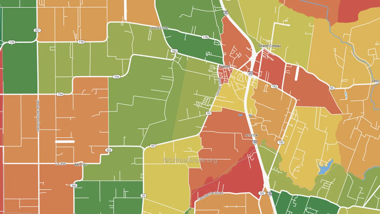 70584, LA Map of Theft Rates