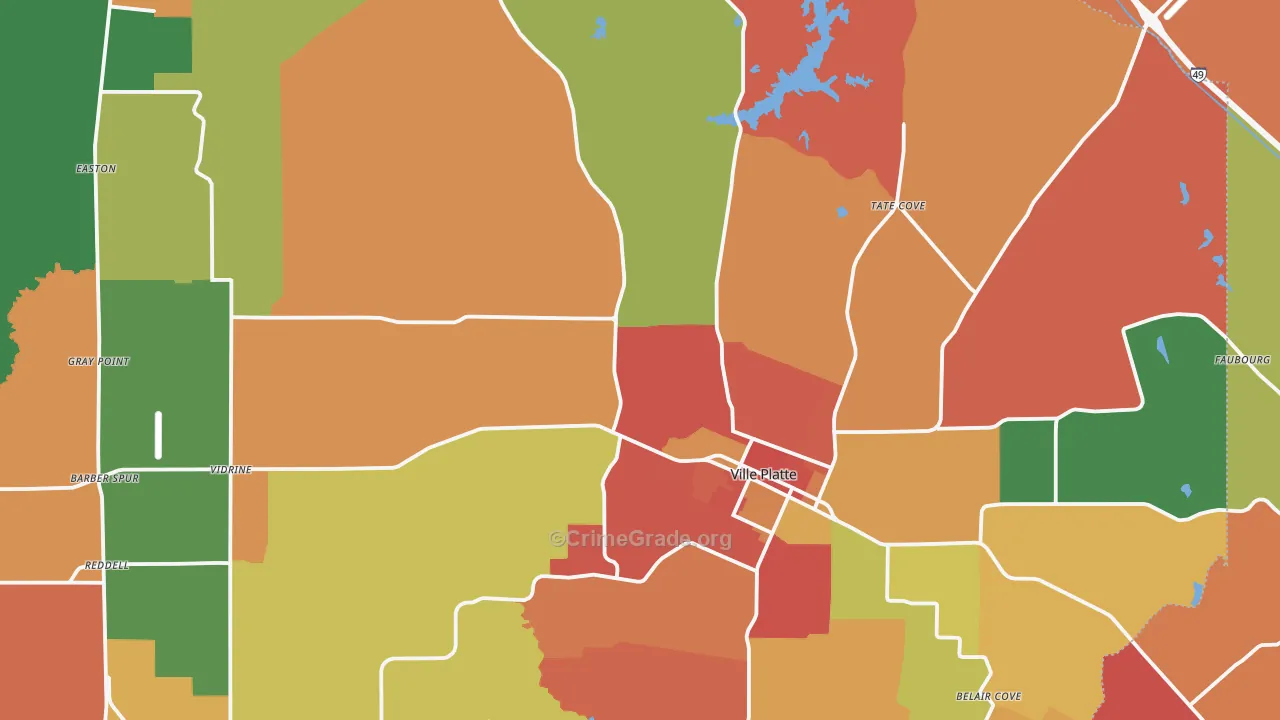70586, LA Map of Theft Rates