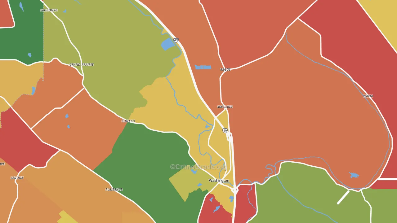 70589, LA Map of Theft Rates