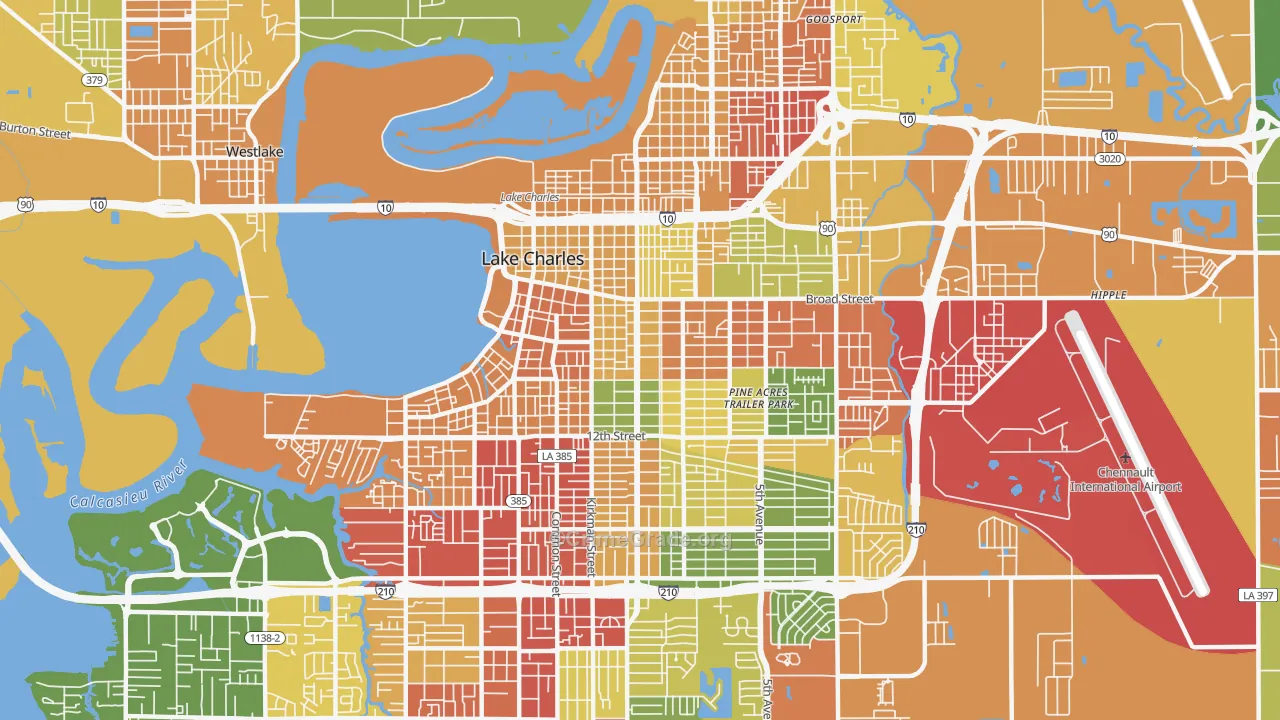 70601, LA Map of Theft Rates