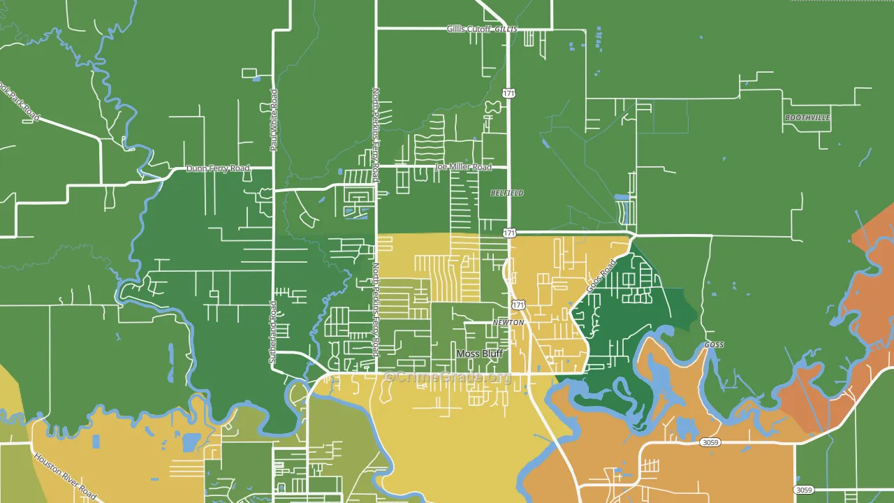 70611, LA Map of Theft Rates