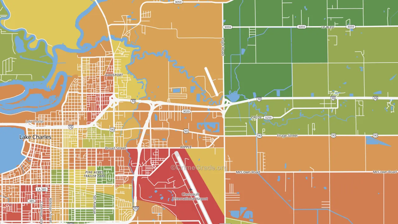 70615, LA Map of Theft Rates