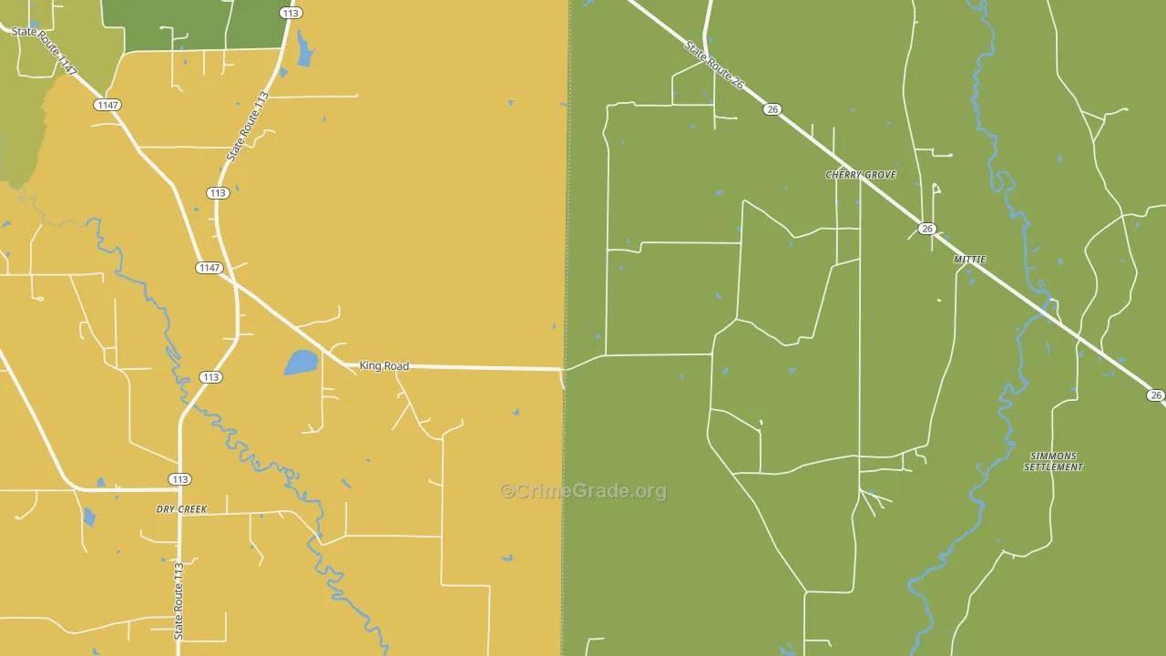 70637, LA Map of Theft Rates