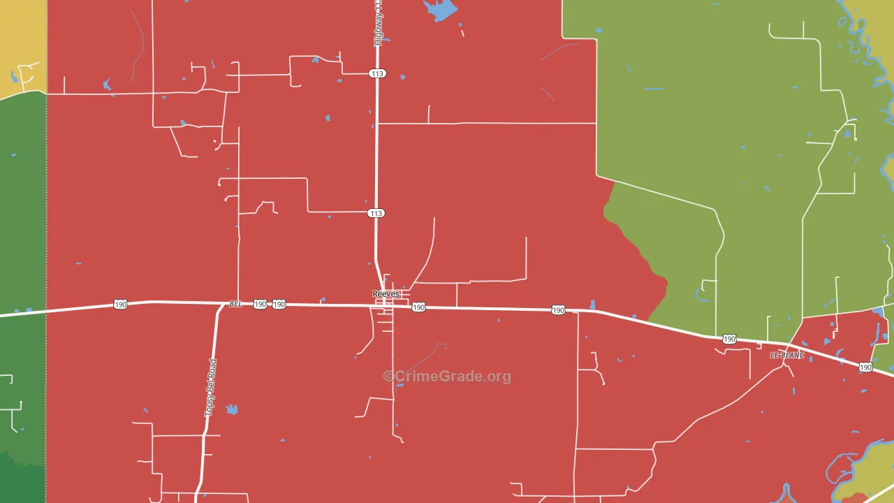 70658, LA Map of Theft Rates