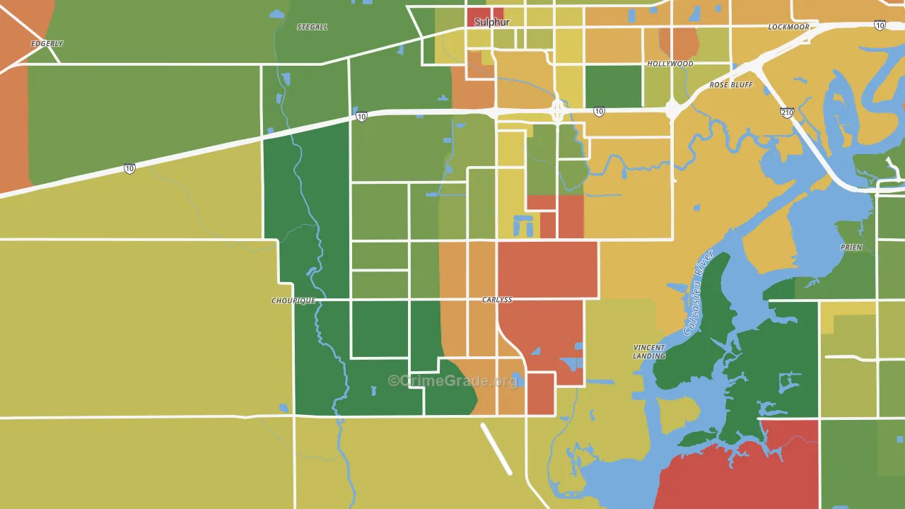 70665, LA Map of Theft Rates
