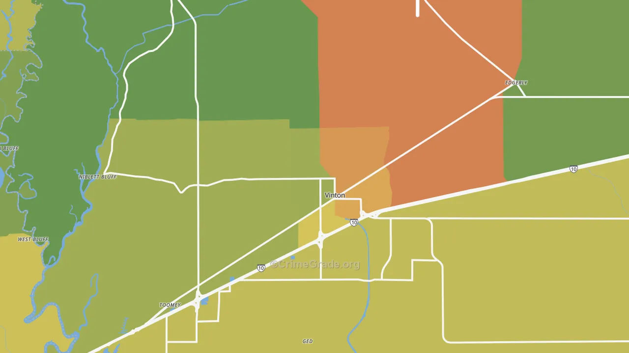 70668, LA Map of Theft Rates